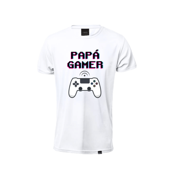 Camiseta blanca_PapaGamer personalizada